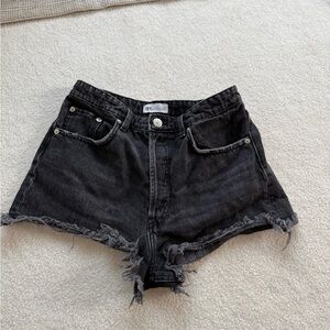 5 for $20 SALE! Zara Black Jean Shorts with Frayed Hem